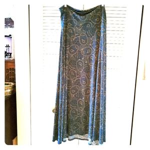 Lularoe maxi skirt XL greens paisley pattern